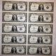 10 Consecutive Sequential 1957b One Dollar $1 Bill Blue Seal Note Unc Crisp Gems Small Size Notes photo 1