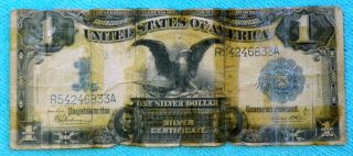 1899 Black Eagle $1 Large Silver Certificate Blue Seal photo