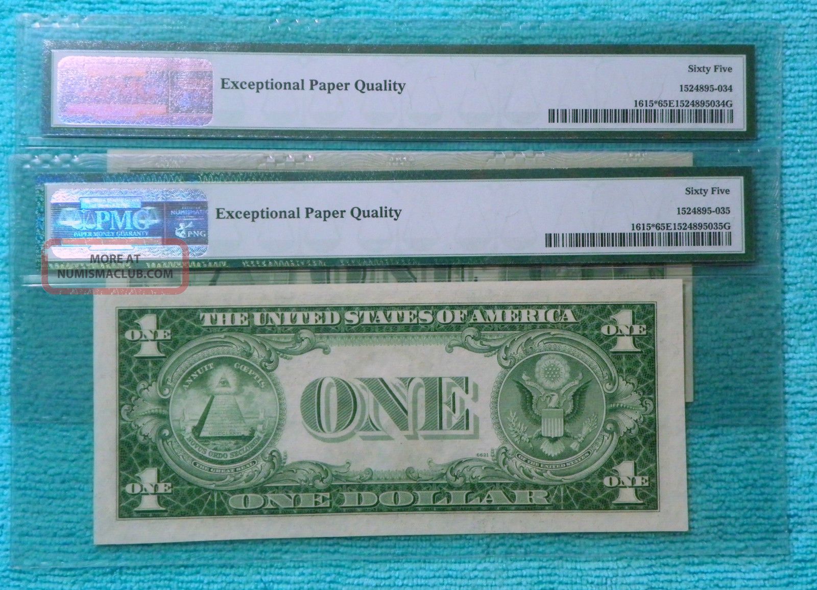 (2) Star Consecutive Uncirculated 1935f Cu65 $1 Silver Certificates