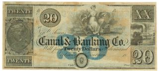 $20 1800 ' S Canal & Banking Co.  Remainder More Currency A+a photo