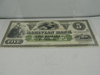 1861 (la Crosse) $5 Dollars Batavian Bank State Of Wisconsin 7351.  L549 photo