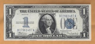 1934 One Dollar Silver Certificate Almost Unc Extra Ink During First Printing photo