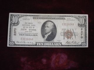 1929 $10 Nbn.  Chase Nat.  Bank Of York,  Ny Ch 2370,  T - 1,  Very Fine+ photo