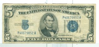 1934 C,  Five Dollar Silver Certificate (1414631) photo
