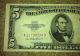 $5 Red Seal United States Note With Rare Inking Smear Error On Right Front Face Small Size Notes photo 2