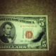 $5 Red Seal United States Note With Rare Inking Smear Error On Right Front Face Small Size Notes photo 3