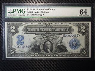 1899 $2 Mini Porthole Silver Certificate Fr.  253 Pmg 64 photo