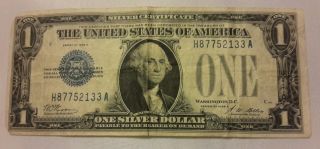 1928 A $1 Dollar Bill Silver Certificate Funnyback Note Old Paper Money Currency photo