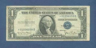 Rare Note $1 1935 D Star D 18 Subject Narrow Silver Certificate Sn 01556058 D photo