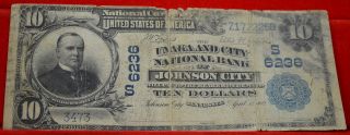 1902 $10 Johnson City Tn National Bank Note B109 Additional Items Ship photo