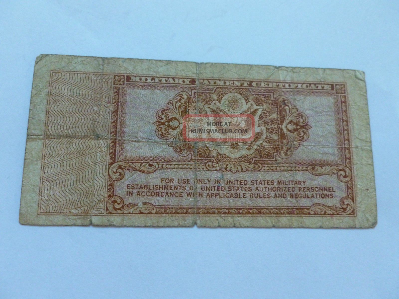 1950 #39 S 5c Military Payment Certificate Mpc Circulated