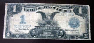 1899 One Silver Dollar,  Large Bill With Large Black Eagle 9005a (108) photo