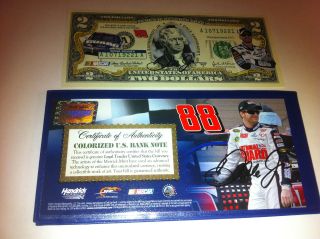 $2 Dale Earnhardt Jr Nascar National Guard Legal Currency $2 Bill Colorized Gift photo