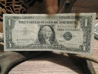 1957 - A 1dollar Silver Cirt.  Us.  Blue Sealvf.  Cresp Note photo
