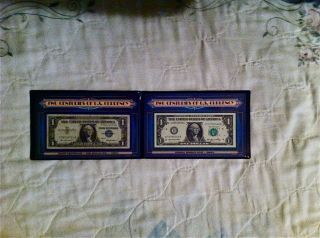 Silver Certificate One Dollar Bill 1957 And Federal Reserve One Dollar Bill 2005 photo