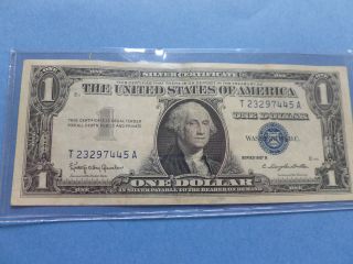 $1.  00 Silver Certificate Note 1957b Dillion - Granahan - Blue Seal - (- Au) photo