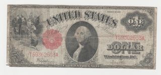 1917 $1 Large Size Legaltender Large Red Seal Early Washingt0n photo