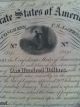 1863 Confederate $100 War Bond Paper Money: US photo 4