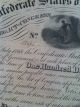 1863 Confederate $100 War Bond Paper Money: US photo 5