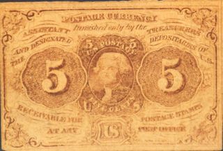 Fr.  1230 5 Cent First Issue Fractional Currency Very Good photo