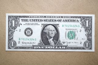 U.  S.  $1 Federal Reserve Note,  Ser.  1963 B,  Frb Of York,  Granahan - Barr Sig. photo