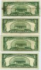 Four Different Five Dollar Blue Silver Certificates 1934 - A 1934 - D 1953 1953 - A F9 Small Size Notes photo 1