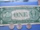 1935e One Dollar Silver Certificate; 3 - 1963d Roosevelt Dimes; Circulated; Scc44 Small Size Notes photo 1