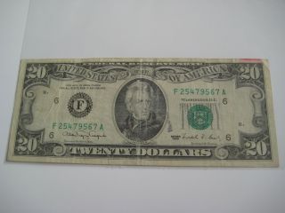 1990 Twenty Dollars Rare Us Money,  Circulated photo