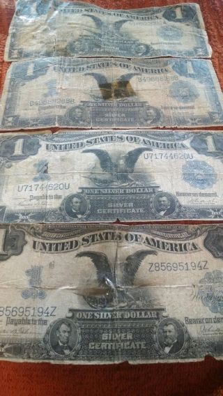 4 - 1899 $1.  00 Silver Certificate (black Eagle) In Poor To.  No - Res photo