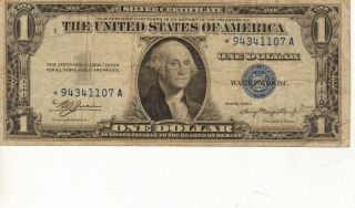 1935 - A $1 Star Silver Certificate,  Medium Grade Note (p - 77) photo