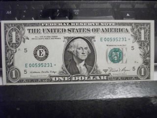 1981a One Dollar Star Note - Low Serial - E00595231 photo