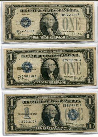 1928 - A,  1928 - B & 1934 $1 