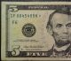 2006 $5 Five Dollar Star Note Circulated Us Currency Five Dollars Small Size Notes photo 2