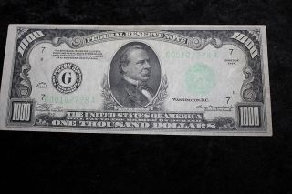 Series 1934 $1000 Note,  Federal Reserve Bank Of Chicago,  G00102728a, photo
