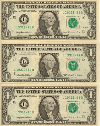 5 - 1995 Frn $1,  Consecutive Numbered,  Unc (j - 36a) photo