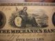 $5 Dollar Mechanics Bank Augusta Ga - Large Obsolete - October 1,  1861 Paper Money: US photo 1