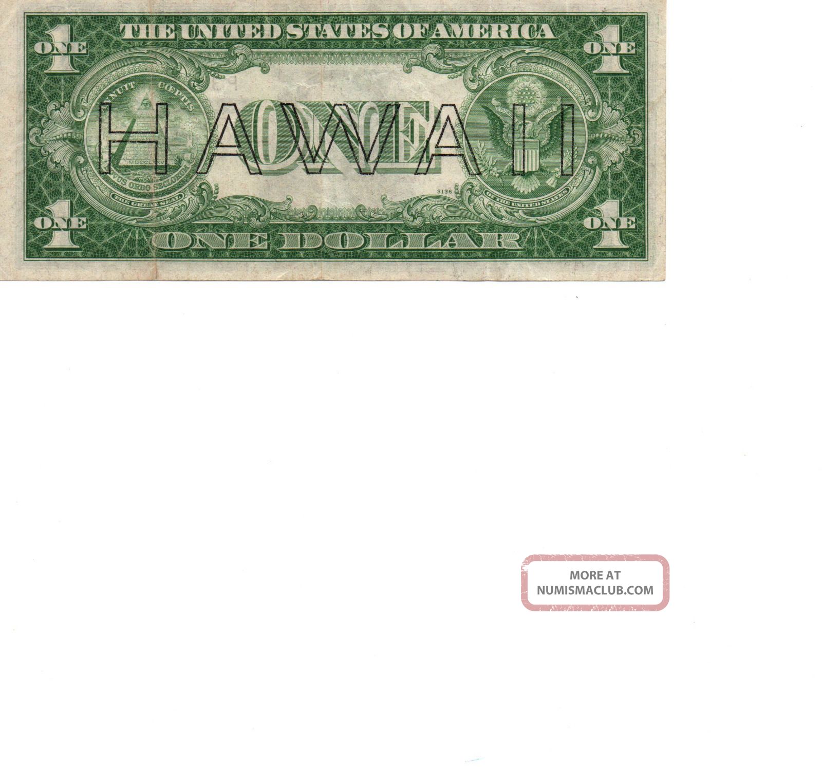 1935a $1 00 Silver Certificate quot Hawaii Overprint quot Solid Ef 40 Cond