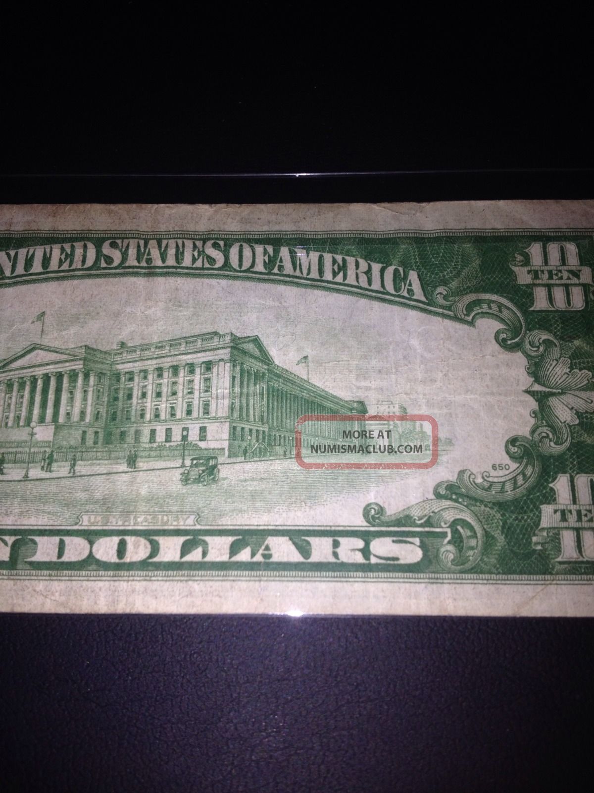 1934 $10 Dollar Bill Blue Seal Silver Certificate Note Paper Money Fr