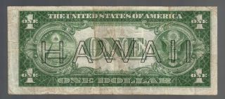 $1 Hawaii Brown Seal Silver Certificate Old Usa Ww2 World War Tina ' S Money Bill photo