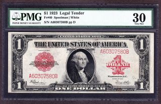 Us 1923 $1 Legal Tender Fr 40 Pmg 30 Ch Vf (- 580) photo