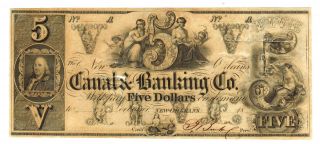 $5 1800 ' S Canal & Banking Co.  Orleans La More Currency Xf photo