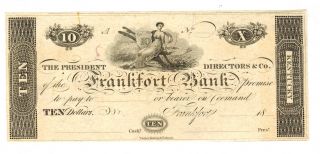 $10 1800 ' S Frankfort Bank Kentuckey Remainder More Currency Na photo