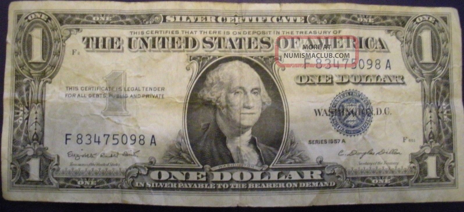 United States One Dollar Silver Certificate F83475098a