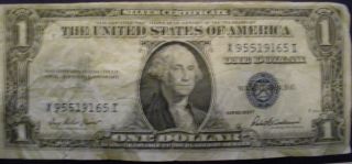 United States One Dollar Silver Certificate X95519165 I photo