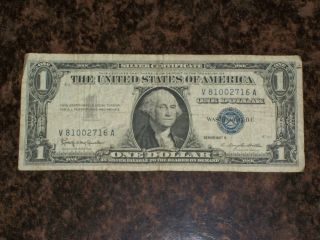 1957 B Star Note One Dollar Us Silver Certificate - Old Money - $1 Bill 2 L photo
