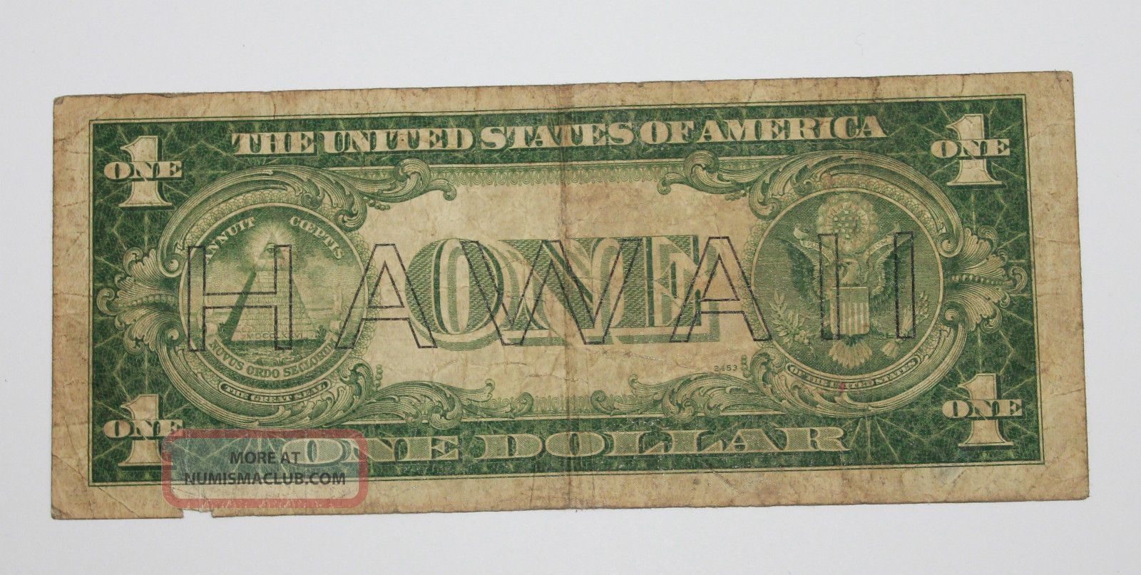 1935 A $1 00 One Dollar Hawaii One Dollar Silver Certificate Sn