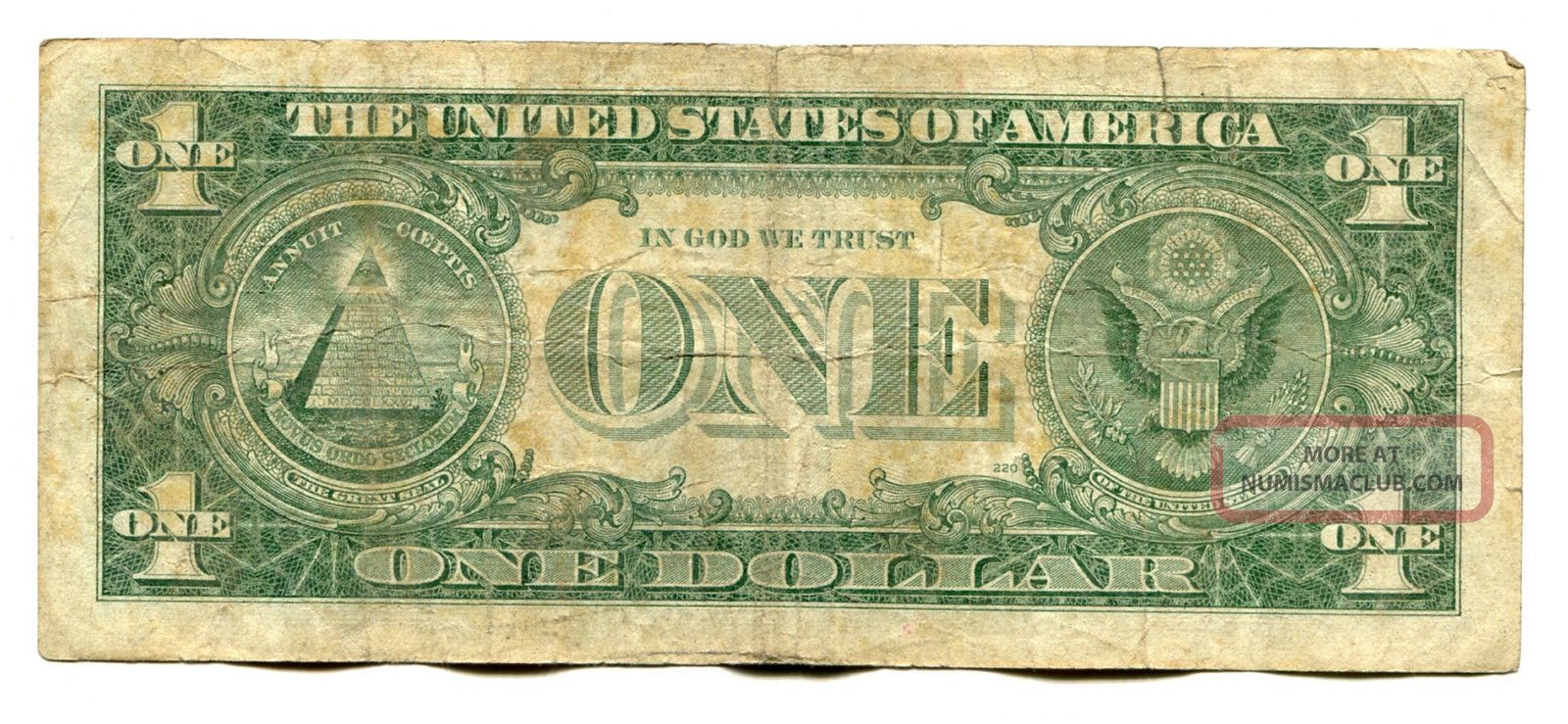 1957 A Series Blue Seal Us Silver Certificate $1 P01905228a