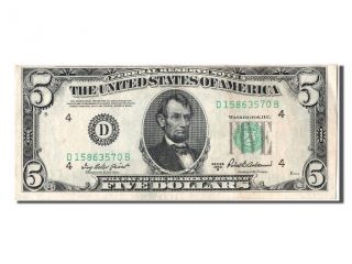 [ 303856] United States,  5 Dollars Federal Reserve Note Type Lincoln,  1950b, . . . photo