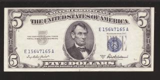 1953 - $5 Silver Certificate Uncirculated Usa photo