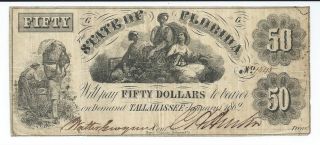 State Florida Talllahassee $50 1862 Slaves With Cotton 3 Females Note 15215 photo